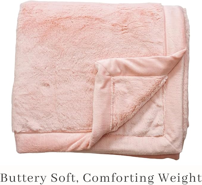 Saranoni Luxury Oversized Blanket Soft Plush Peach Blush XL 60x80 | Oversized - Image 2
