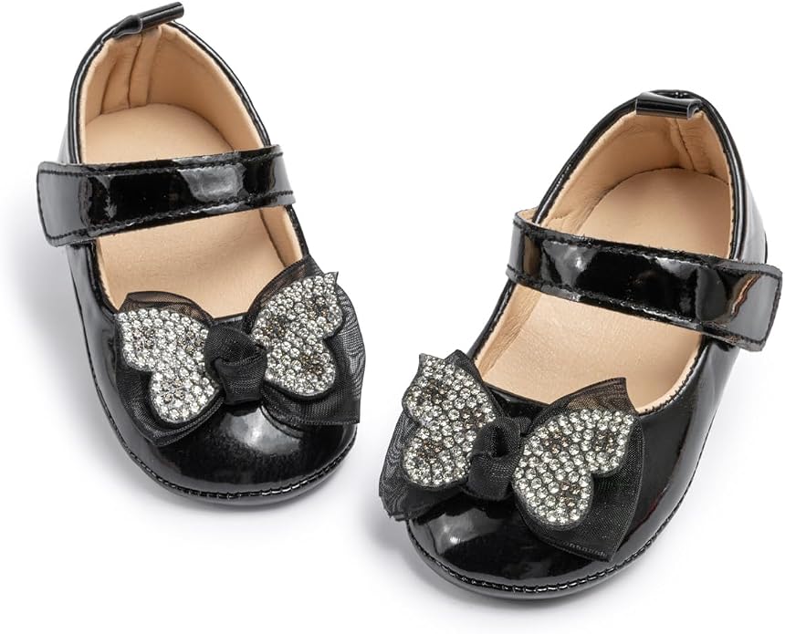 KIDSUN Infant Baby Girls Mary Jane Shoes Non-Slip Rubber Sole Ballet Slippers by KIDSUN