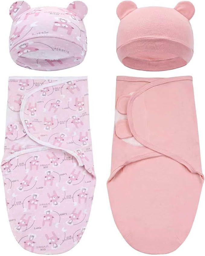 Dizila 2 Sets Adjustable Soft Cotton Blend Newborn Infant Baby Girl Receiving by Dizila
