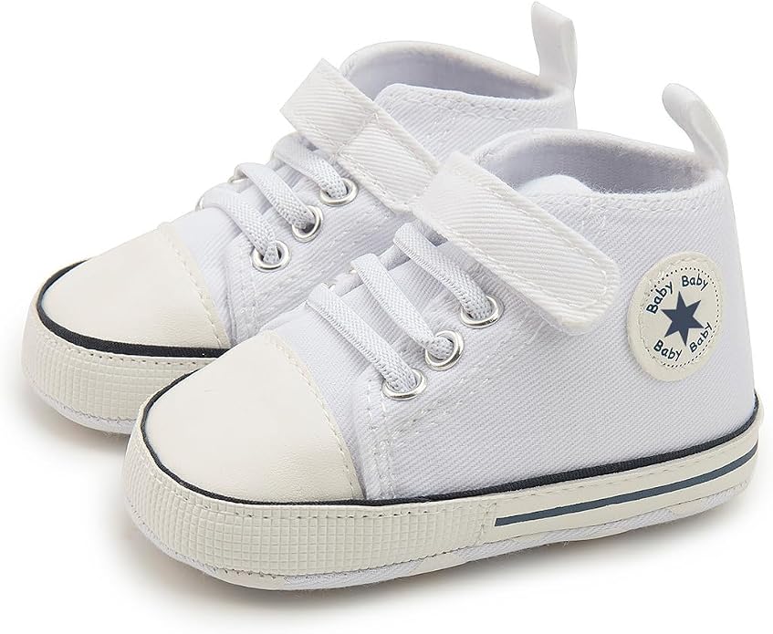 Unisex Baby Girls Boys Canvas High-top Shoes, Newborn Infant Anti-Slip Soft - Image 4