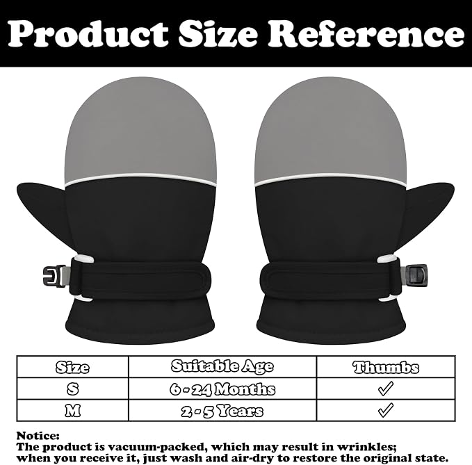 Sarfel Toddler Mittens Waterproof Toddler Gloves Baby Winter Mittens Toddler - Image 6