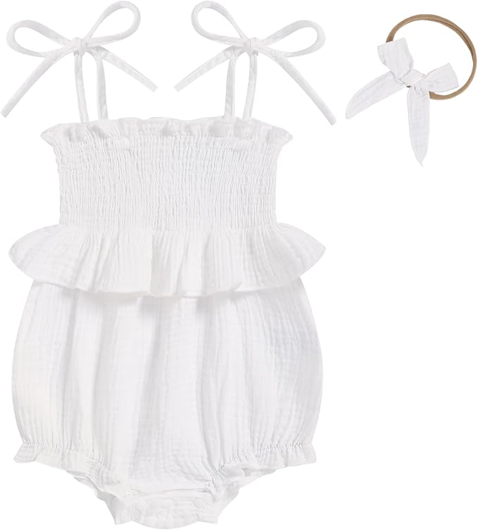 Baby Girl Romper Ruffle Newborn Girl Bodysuit Jumpsuit Baby Girl Clothes Outfit by ZOELNIC