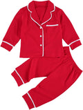 Kids Baby Girl Boy Satin Pajamas Set Button Down Sleep Shirt Top+Long Pants by SAYOO-Alljustforkids