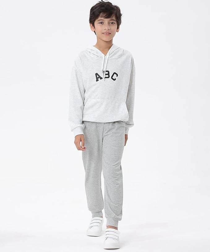 GFQLONG 2/3 Pack Toddler Pants Sweatpants Boys Cotton Joggers, Athletic Pull on Sweat Pants with Pockets for Kids Clothes
