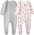 O2 BABY Baby Boys Girls Organic Cotton Zip-Front Sleeper Pajamas, Footed Sleep 'n Play