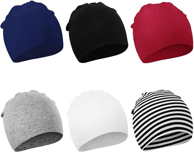 DRESHOW BQUBO 6 Pack Baby Hats for Boys Girls Unisex Preemie Hat Soft Knit Cap by DRESHOW