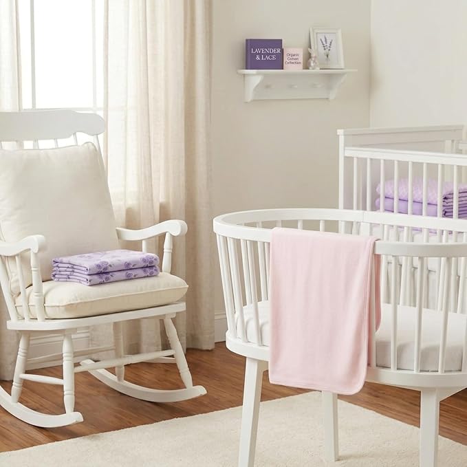 EVERYDAY KIDS 4 Pack of Soft Flannel Receiving Baby Blanket Set - Image 3