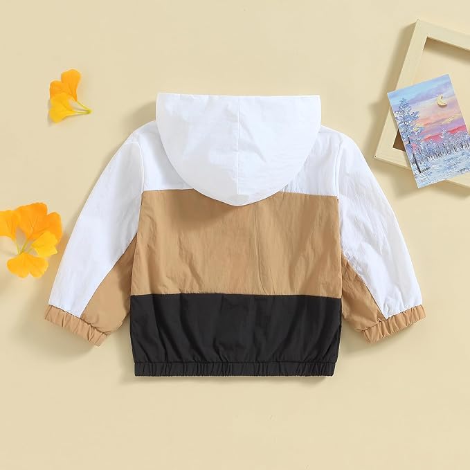 Toddler Windbreaker Jacket Baby Girl Hooded Zip Up Sweatshirt Winter Jacket - Image 5