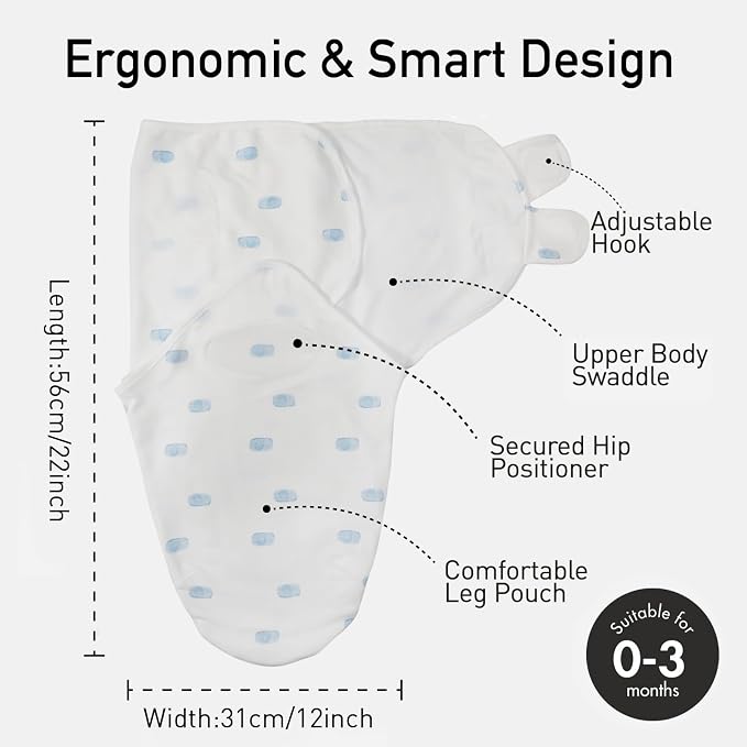GLLQUEN BABY Swaddles for Newborns 0-3 Months, Adjustable & Easy Fastener | - Image 5