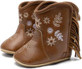 Meckior Baby Girls Cowboy Tassel Boots Side Zipper Moccasins Soft Bottom by Meckior