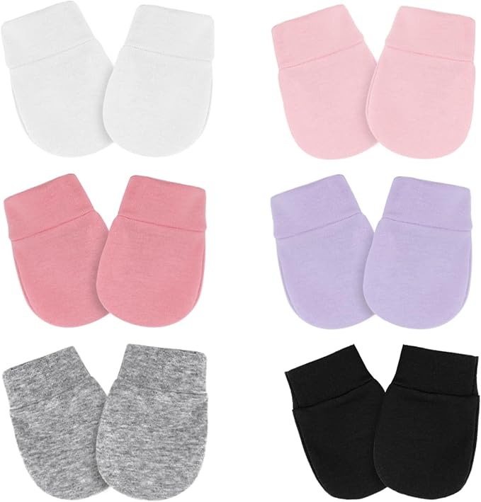 AQOKKA Newborn Baby Mittens No Scratch Cotton Elastic Wrist Gloves Infant by AQOKKA