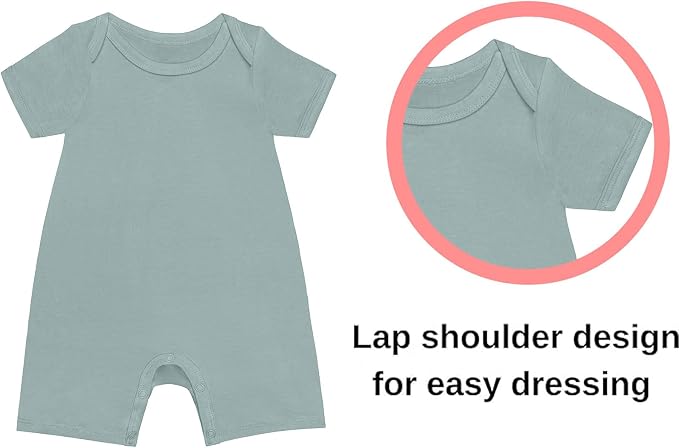 GUISBY Baby Rayon Romper Pajamas, 0-24M | Silky Soft Feel，Snap Closure，Footless - Image 2