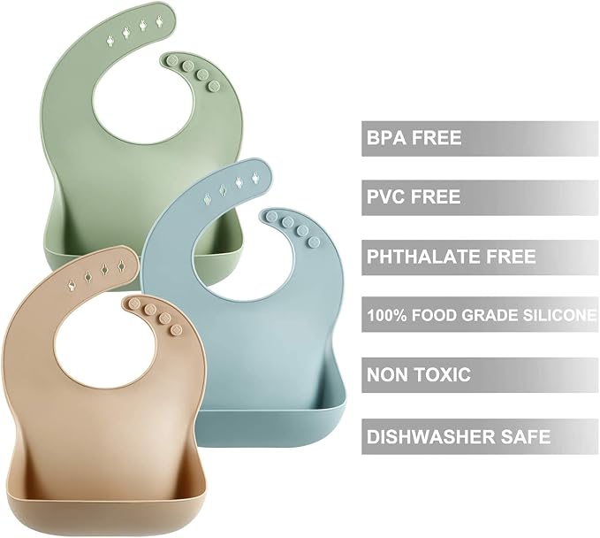 Babero Baby Bib Silicone Impermeable con Scoop Bib | Waterproof Silicone Baby - Image 5