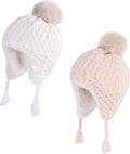 LANGZHEN Toddler Kids Infant Winter Hat,Earflap Knit Warm Cap Fleece Lined Beanie for Baby Boys Girls