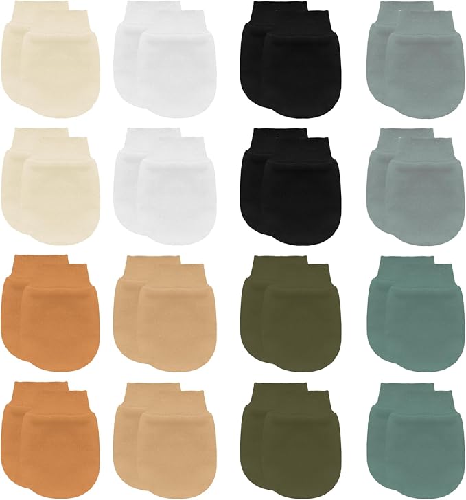 16 Pairs Newborn Baby Cotton Mittens No Scratch Gloves Newborn Mittens Infant by Unknown