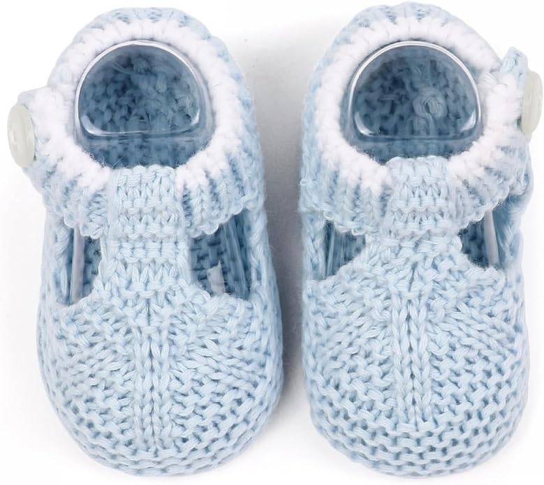 Newborn Baby Boy Girl Knit Booties Soft Sole Non-Slip First Walking Shoes | - Image 6
