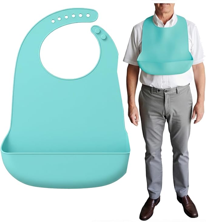 Silicone Adult Bib, Adjustable and Washable Bib - Image 9