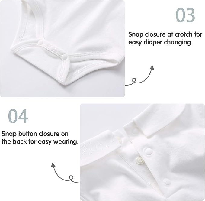 pureborn Baby Romper Bodysuits 2-Pack Unisex Soft Cotton One-Piece Outfit - Image 6