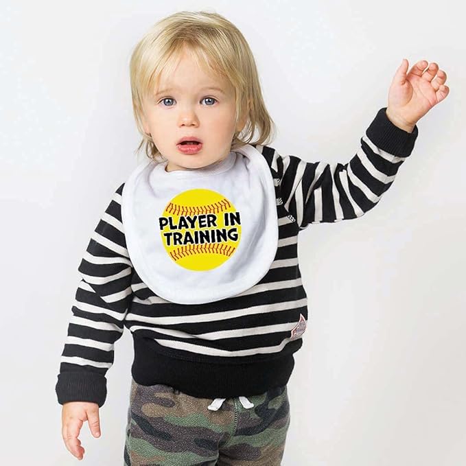 ChalkTalkSPORTS Softball Baby & Infant Bibs | Soft Microfiber Softball Baby Bibs