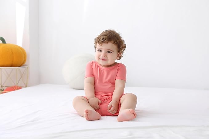 GUISBY Baby Rayon Romper Pajamas, 0-24M | Silky Soft Feel，Snap Closure，Footless - Image 4