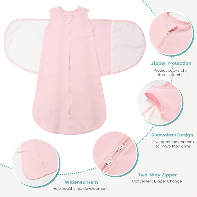 Baby Swaddle Sleep Sack, 1.0 Tog New-Parent-Friendly Swaddle - Image 2