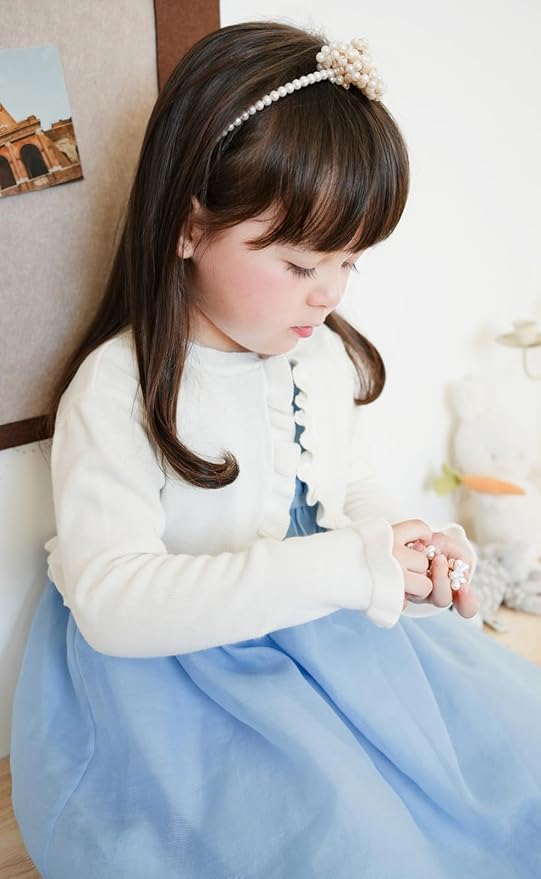 Toddler Girls Cardigan Sweater Bolero Shrug Baby Kids Long Sleeve Cropped Dress - Image 7