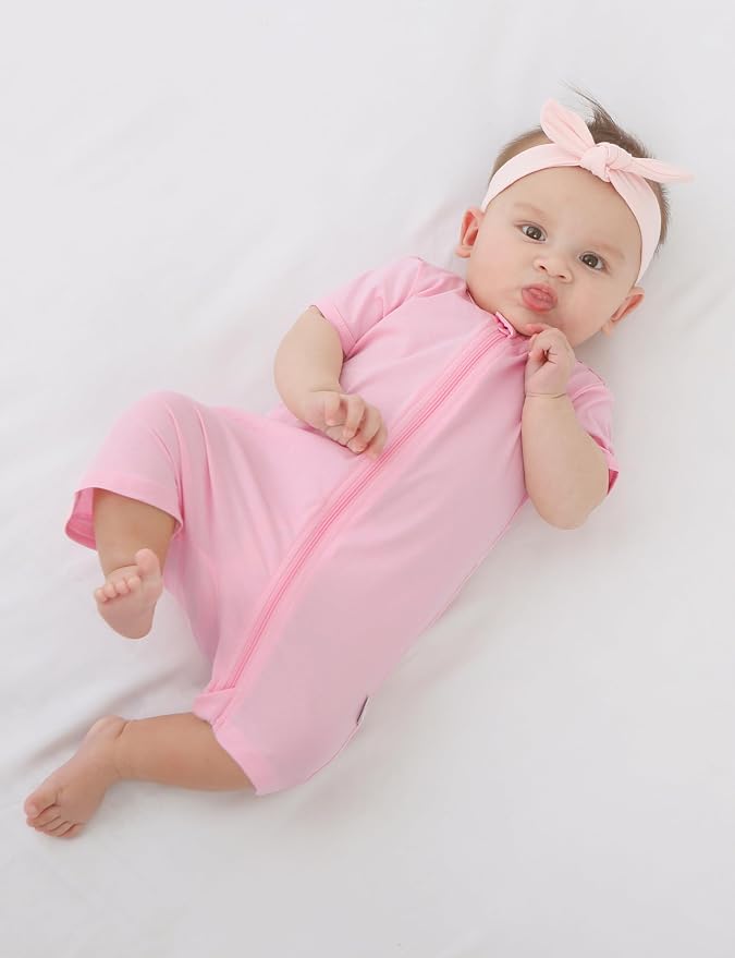 Jimonda Baby Rompers Cotton Boys Girls Short Sleeve Sleepers Pajamas Pjs | Two - Image 6