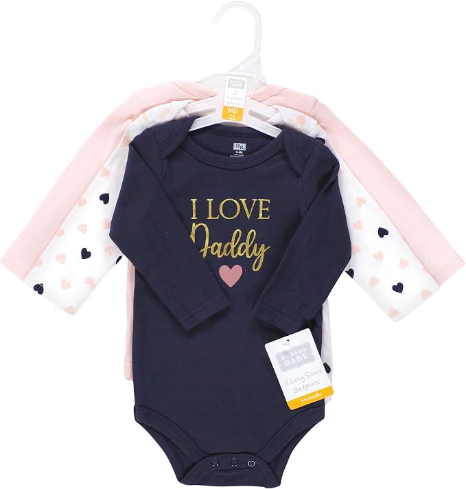 Hudson Baby Baby Girls' Cotton Long-sleeve Bodysuits 3-pack - Image 2