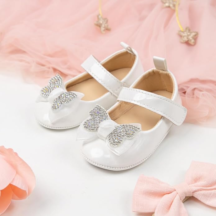 KIDSUN Infant Baby Girls Mary Jane Shoes Non-Slip Rubber Sole Ballet Slippers - Image 5