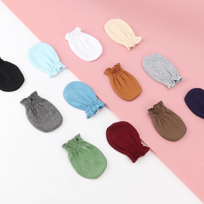 BQUBO 12 Pairs Baby Mittens Newborn Infant Mittens No Scratch Cotton Elastic - Image 8