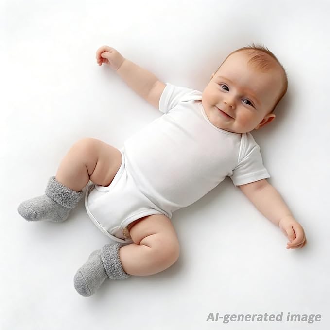 Newborn Socks 0-3 Months Preemie Infant Cotton Terry Ankle Socks 6 Pairs - Image 2