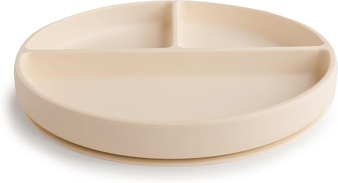 mushie Silicone Suction Plate | BPA-Free Non-Slip Design (Shifting Sand)