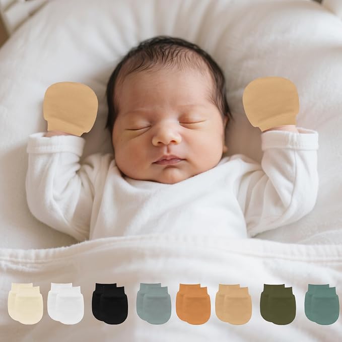 16 Pairs Newborn Baby Cotton Mittens No Scratch Gloves Newborn Mittens Infant - Image 3