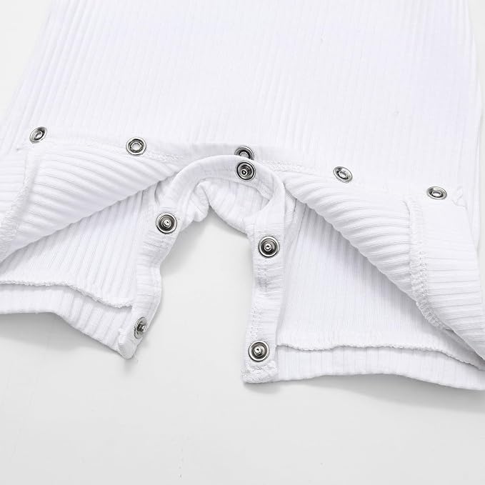Bafeicao Baby Boy Girl 2/3 Pack Solid Romper Ribbed Short/Long Sleeve | - Image 5