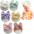 Baby Girls Hair Bow Turban Hat 6PCS Set, Top Bowknot Head Wrap Beanie India Caps by Esumun