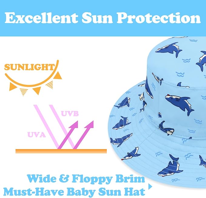 Sarfel Baby Sun Hat Summer Baby Boy Hats UPF 50+ Sun Protection Toddler Hat - Image 5