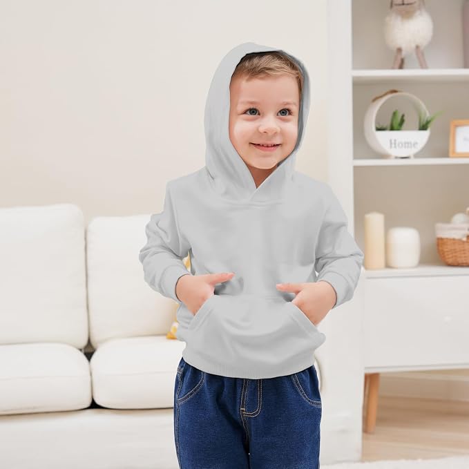 Baby Kids Boy Girl Solid Casual Pocket Hoodie Sweatershirt Long Sleeve Pullover - Image 4