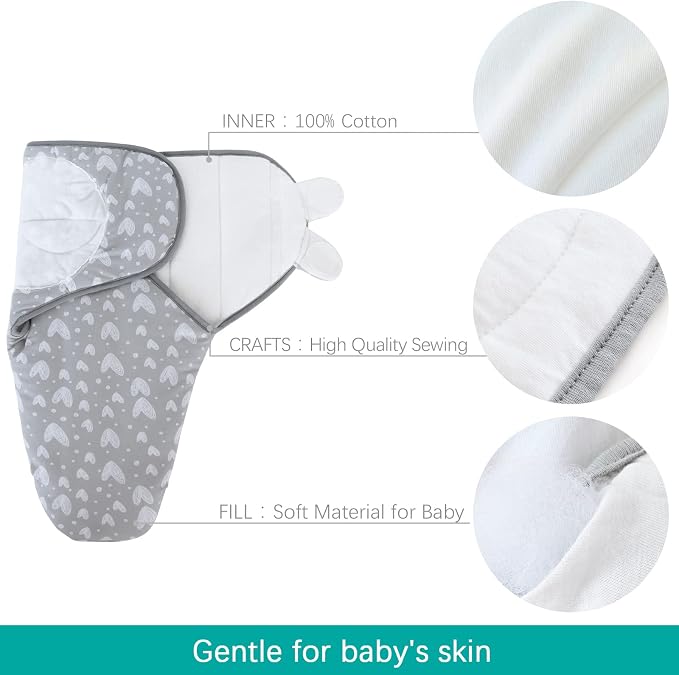 Biloban Baby Swaddles 0-3 Months - Image 3