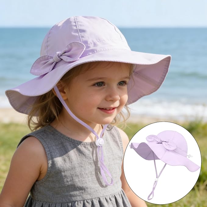Baby Girl Sun Hat Kids Summer Beach Wide Brim Hats Toddler Bucket Hat - Image 3