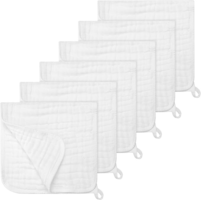 Accmor 6 Pack Muslin Burp Cloths 100% Cotton 20''x10'' Large Extra Soft and by Accmor