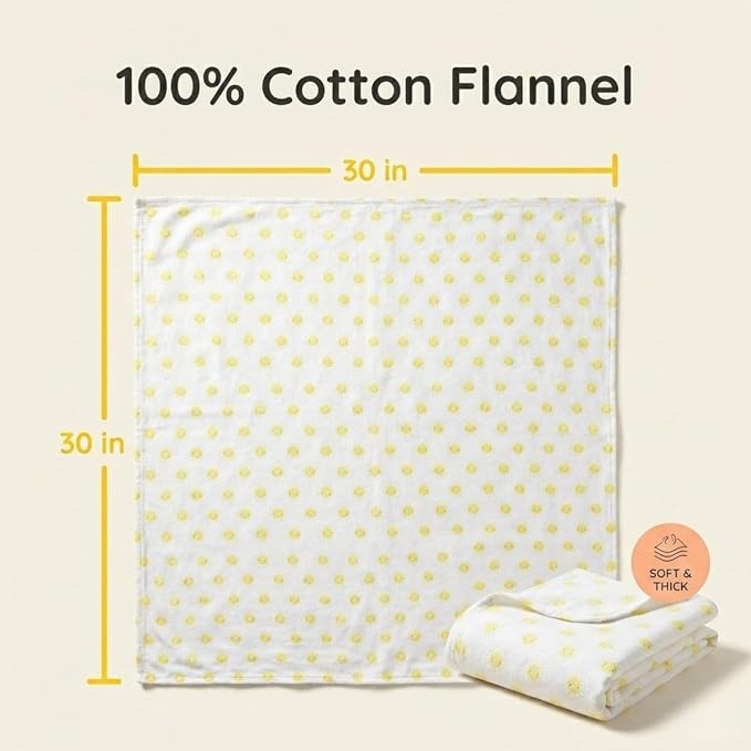 EVERYDAY KIDS 4 Pack of Soft Flannel Receiving Baby Blanket Set - Image 5