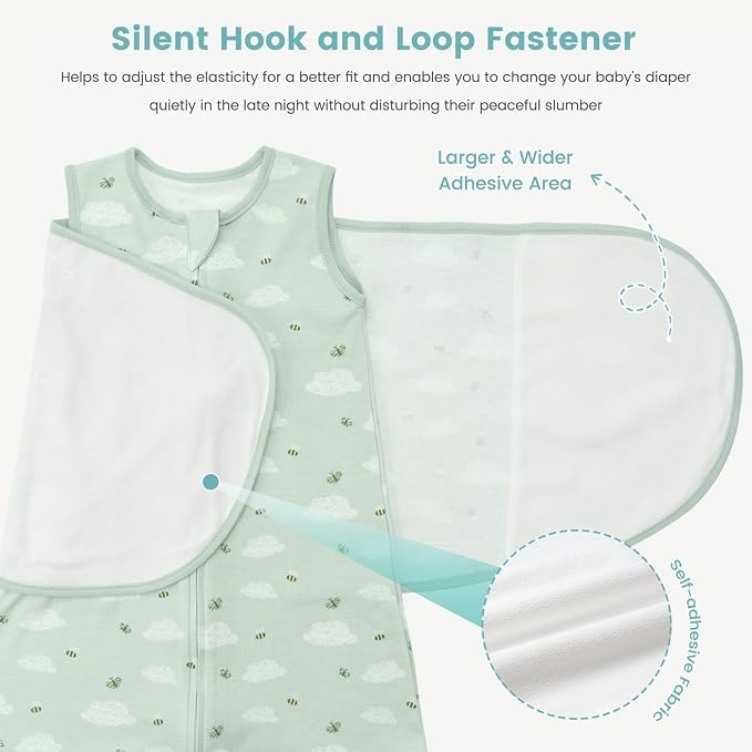 Baby Swaddle Sleep Sack, 1.0 Tog New-Parent-Friendly Swaddle - Image 3
