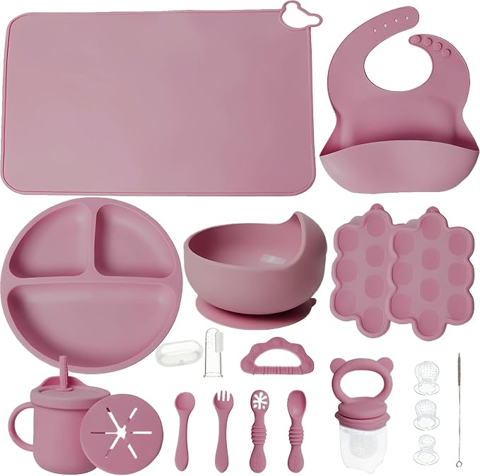 19 Pcs Silicone Baby Feeding Set Eating Essentials by JVEOOBabyProducts-SaferHigherStandardsBetterService