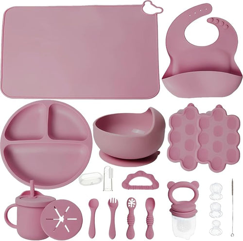 19 Pcs Silicone Baby Feeding Set Eating Essentials by JVEOOBabyProducts-SaferHigherStandardsBetterService
