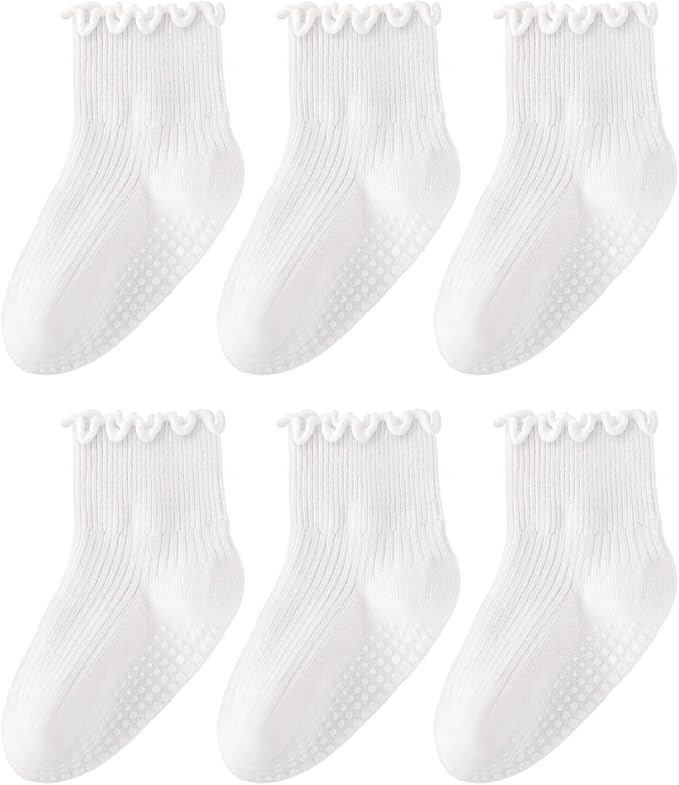 HONGTEYA 6 Pairs Toddler Ruffle Socks by HONGTEYA