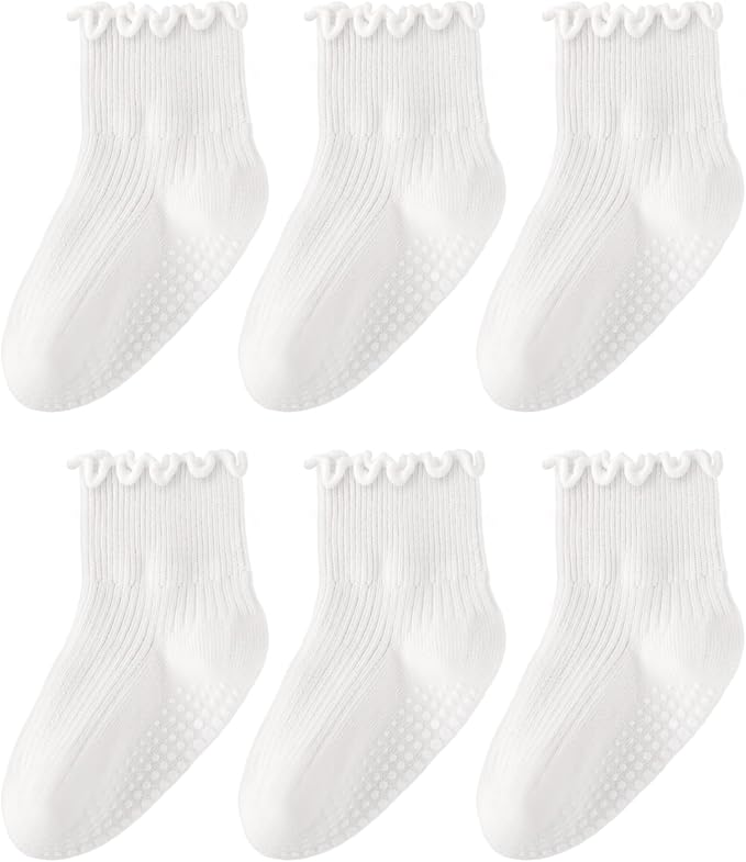 HONGTEYA 6 Pairs Toddler Ruffle Socks by HONGTEYA