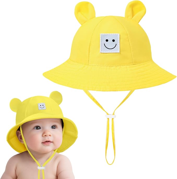 Baby Bucket hat Cute Infant Bear Sun Hat Summer Girls Boys Cap | Bear Cute by AZJ