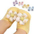 4Packs Baby Girls Socks, Flower Non-Slip Grips by KEAINVRN