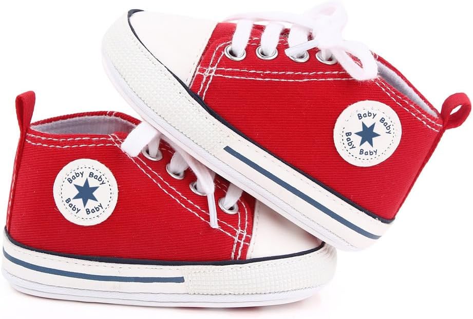 Unisex Baby Girls Boys Canvas High-top Shoes, Newborn Infant Anti-Slip Soft - Image 5