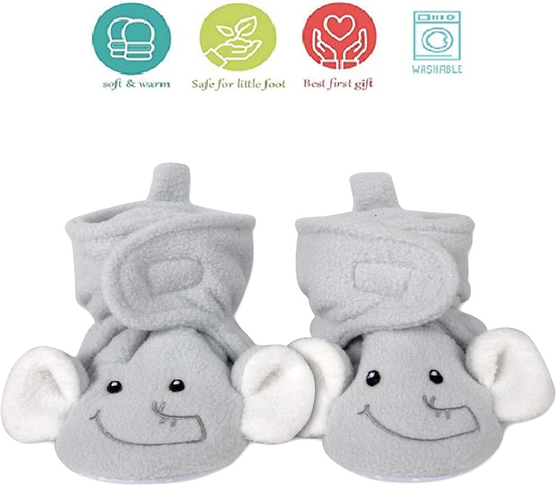 Cozy Fleece Baby Booties- Sherpa Baby Crib Booties Soft Soled Winter Shoes - Image 5